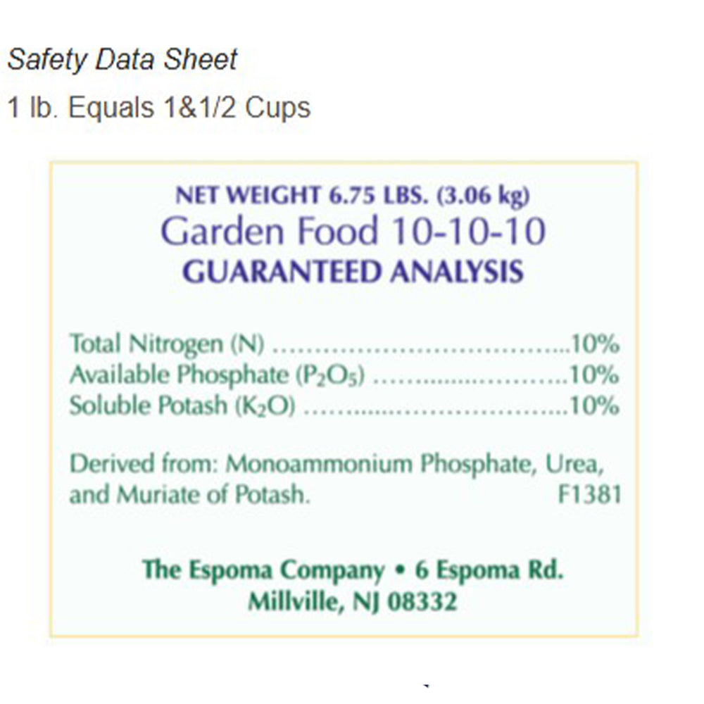 Espoma Garden Food 10-10-10