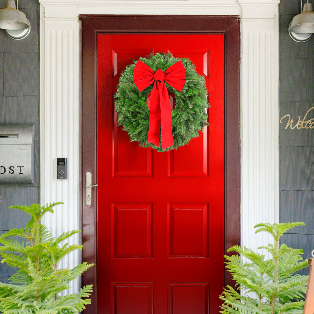 Fraser Fir Wreath with Red Bow